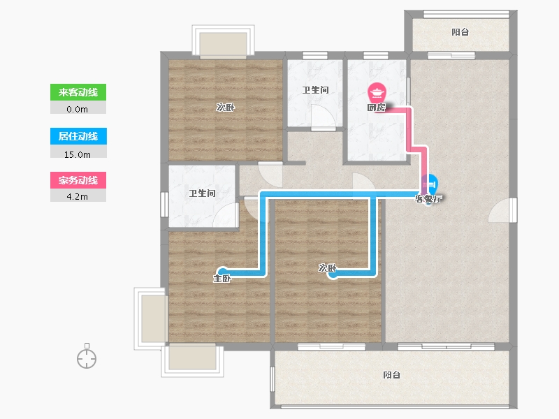 湖北省-天门市-汉旺世纪城-115.00-户型库-动静线