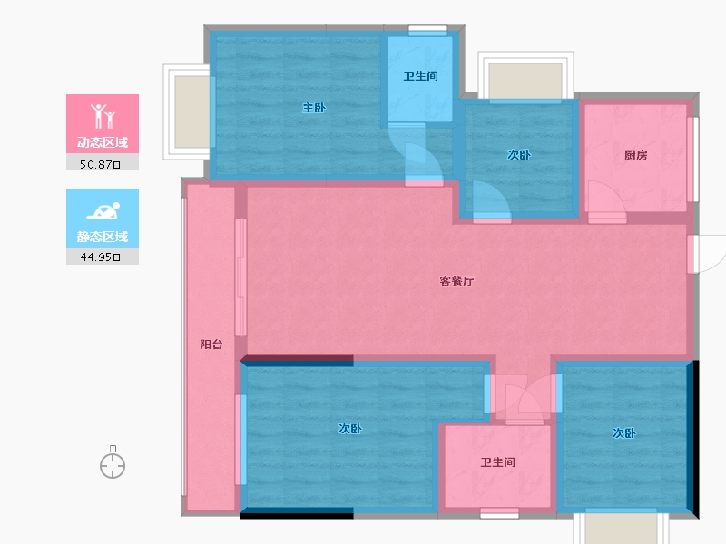 湖南省-衡阳市-宜府锦城-125.00-户型库-动静分区