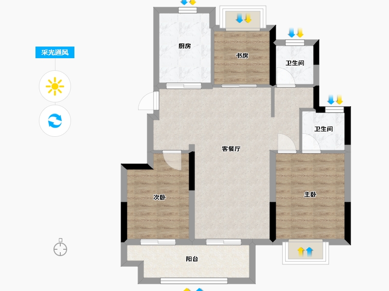 江苏省-南通市-东时区-78.00-户型库-采光通风