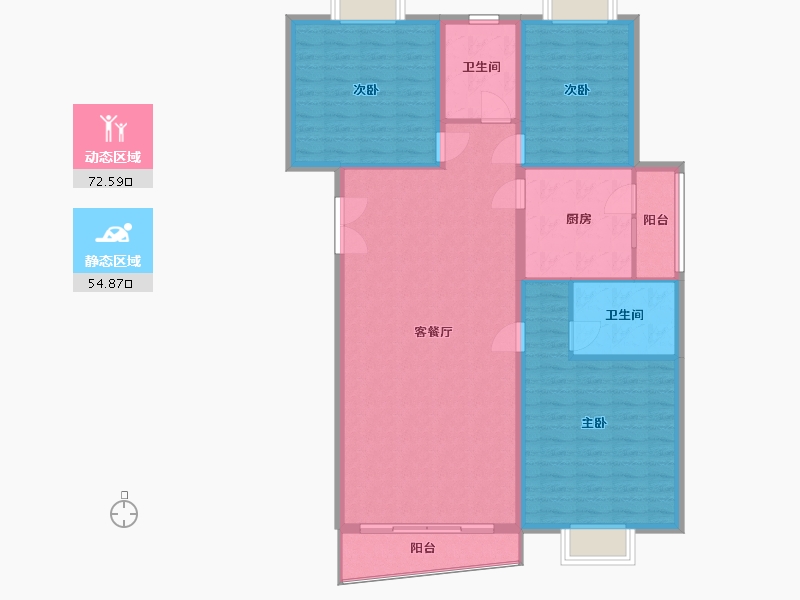 云南省-昆明市-江东耀龙康城-124.34-户型库-动静分区