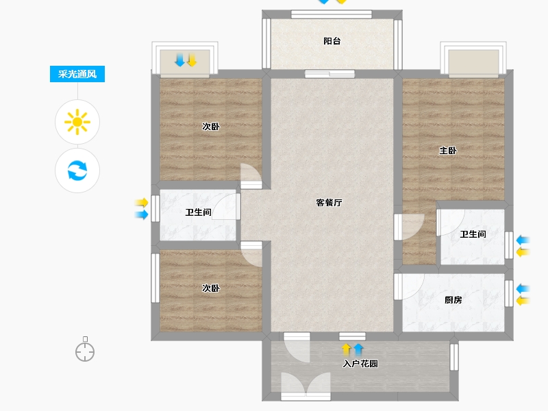 四川省-德阳市-金雁北城云璟-88.00-户型库-采光通风