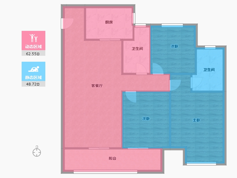 河南省-郑州市-招商公园与湖-102.00-户型库-动静分区