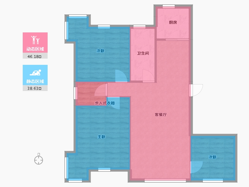 辽宁省-铁岭市-金湾尚城-二期-96.00-户型库-动静分区