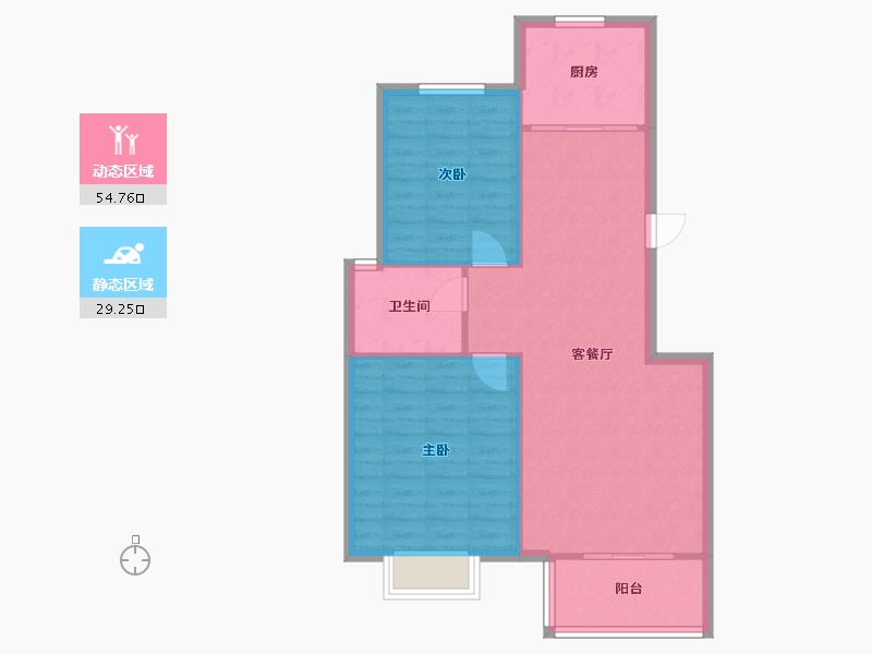 陕西省-西安市-圣合家园-70.00-户型库-动静分区