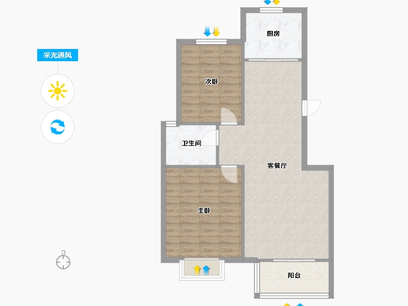 陕西省-西安市-圣合家园-70.00-户型库-采光通风