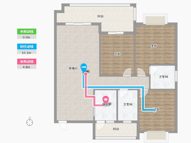 湖南省-衡阳市-凯旋名居-136.90-户型库-动静线