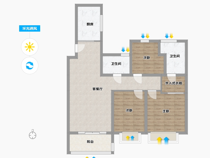 江苏省-宿迁市-康辉牡丹园-95.00-户型库-采光通风