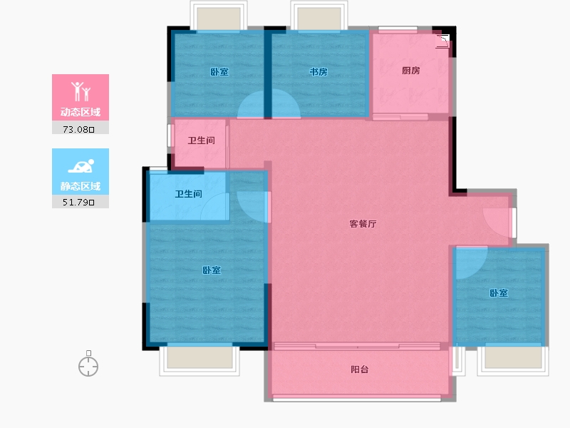 江苏省-常州市-碧桂园柏悦风华-113.98-户型库-动静分区