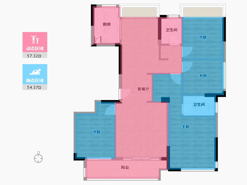 浙江省-台州市-聚贤府-109.00-户型库-动静分区