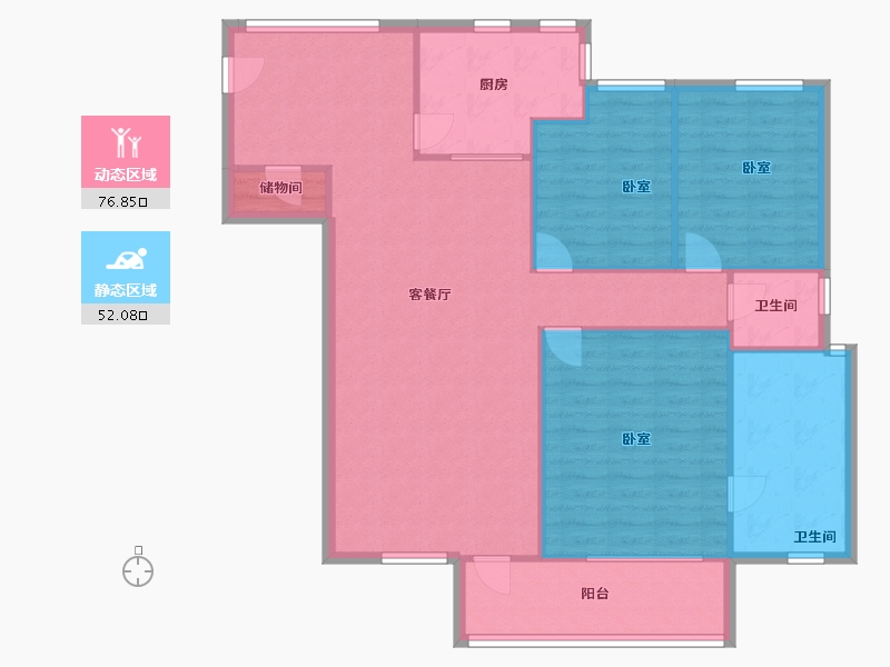 四川省-成都市-置信丽都花园城-D区-118.54-户型库-动静分区