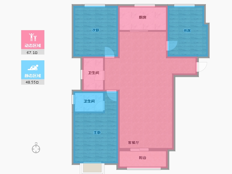 河北省-保定市-永泰家园-95.86-户型库-动静分区