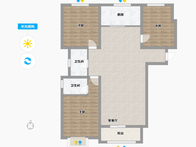 河北省-保定市-永泰家园-95.86-户型库-采光通风