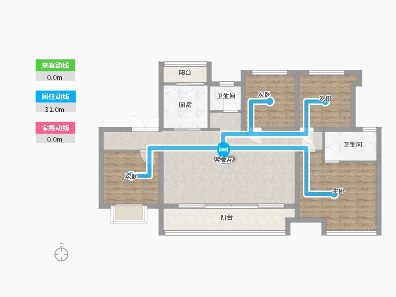 四川省-南充市-优品道龙玺湾-99.46-户型库-动静线