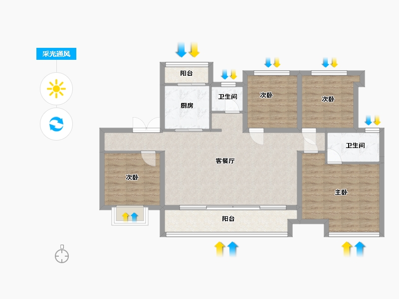 四川省-南充市-优品道龙玺湾-99.46-户型库-采光通风