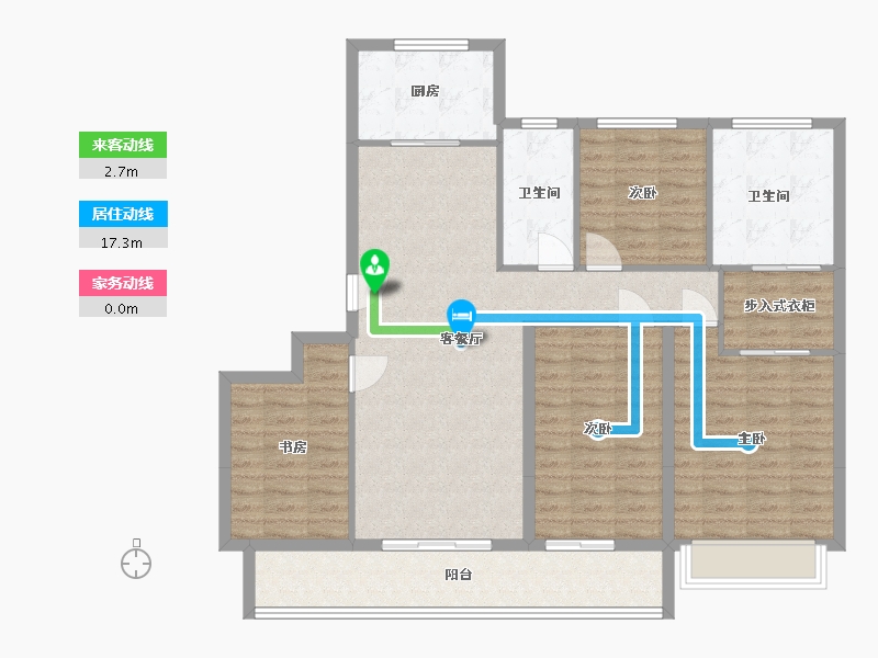 浙江省-台州市-中天翰林雅境-119.00-户型库-动静线