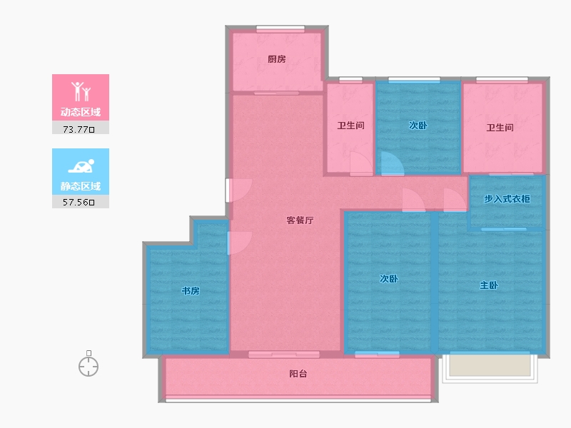 浙江省-台州市-中天翰林雅境-119.00-户型库-动静分区