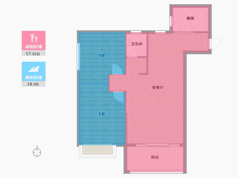 湖南省-岳阳市-东井嘉园-80.00-户型库-动静分区