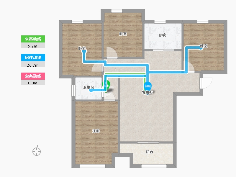 河南省-郑州市-朗悦公园府-75.00-户型库-动静线