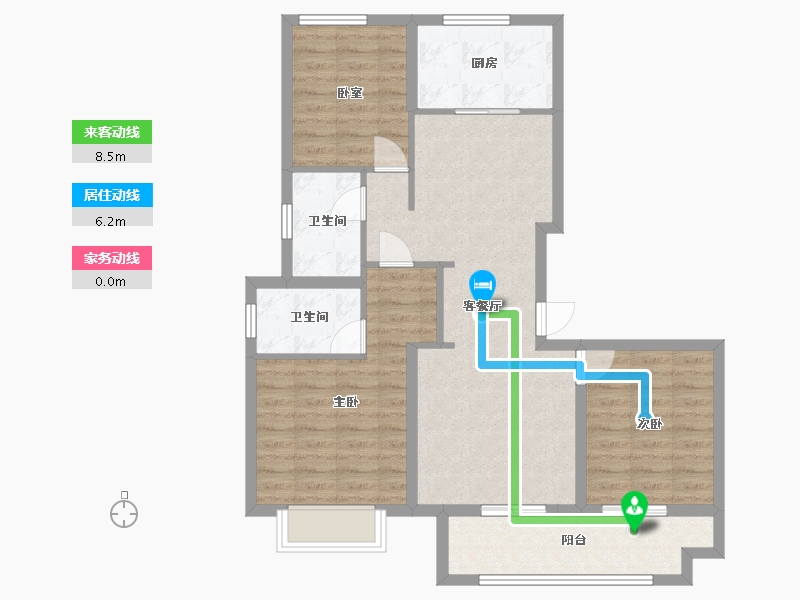 陕西省-榆林市-融汇苑-96.00-户型库-动静线