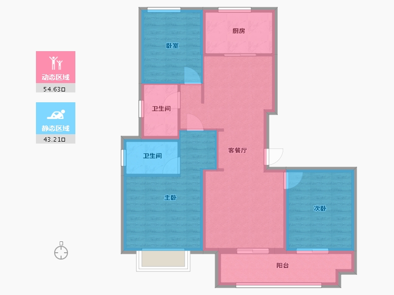 陕西省-榆林市-融汇苑-96.00-户型库-动静分区