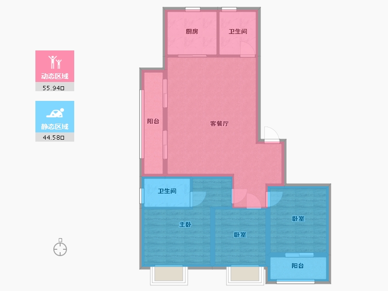 浙江省-台州市-伟星诚园-90.00-户型库-动静分区