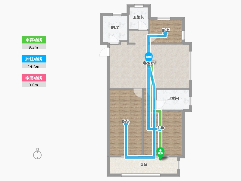 浙江省-嘉兴市-中天江南公馆-88.00-户型库-动静线