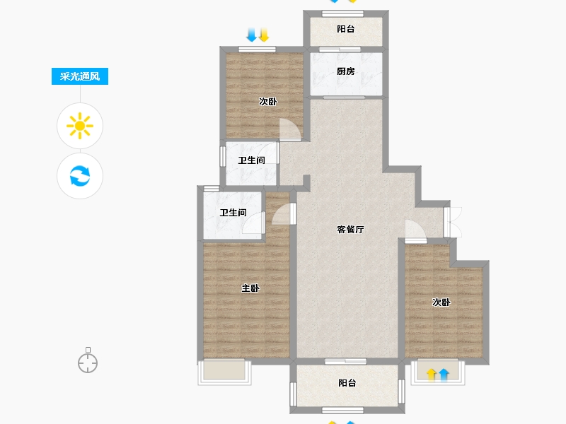 江苏省-连云港市-云台山第-110.00-户型库-采光通风