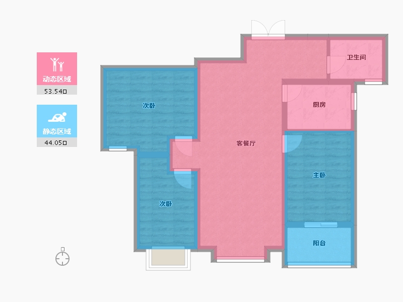 甘肃省-庆阳市-世纪花园-90.00-户型库-动静分区