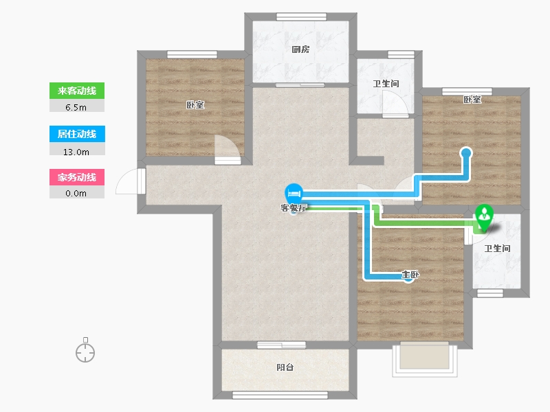 浙江省-温州市-鹿韵里-96.00-户型库-动静线