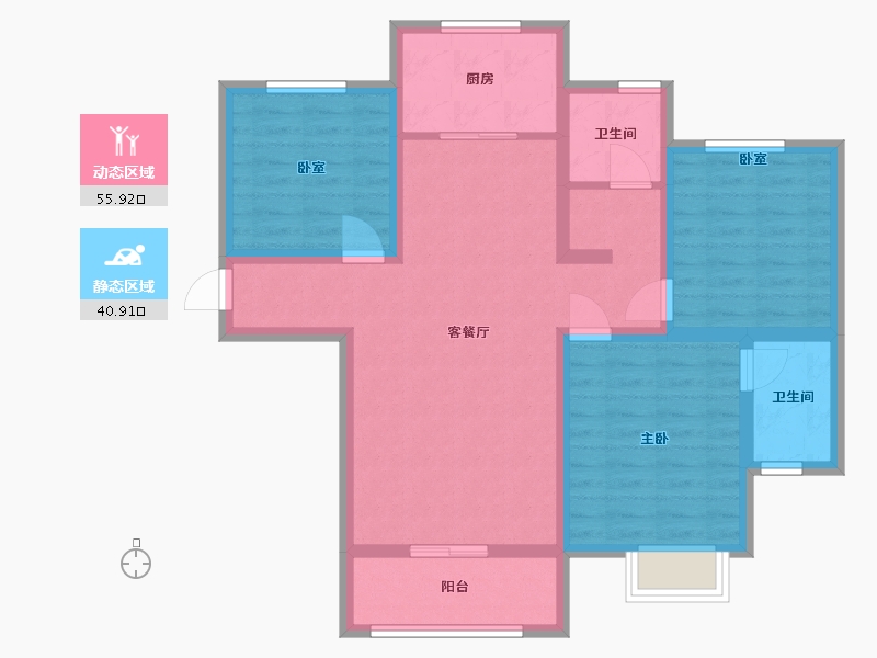 浙江省-温州市-鹿韵里-96.00-户型库-动静分区