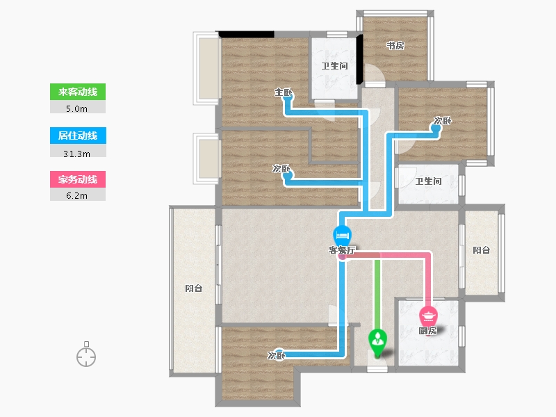 广西壮族自治区-南宁市-香山尊府-142.00-户型库-动静线