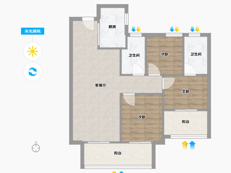 福建省-漳州市-建发和著-83.00-户型库-采光通风