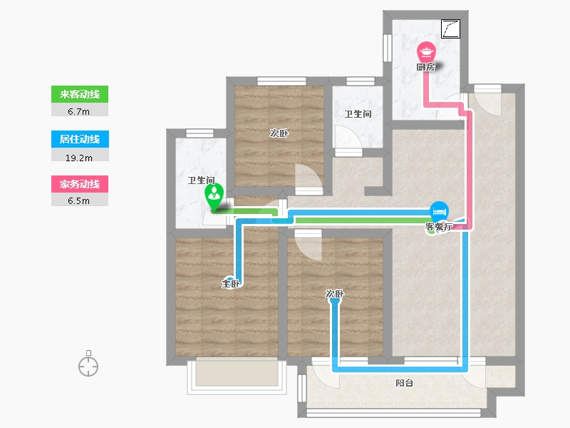 河北省-石家庄市-绿城诚园-84.08-户型库-动静线