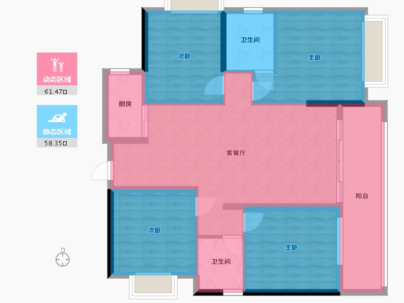 广西壮族自治区-贵港市-桂鹏世纪城-118.18-户型库-动静分区