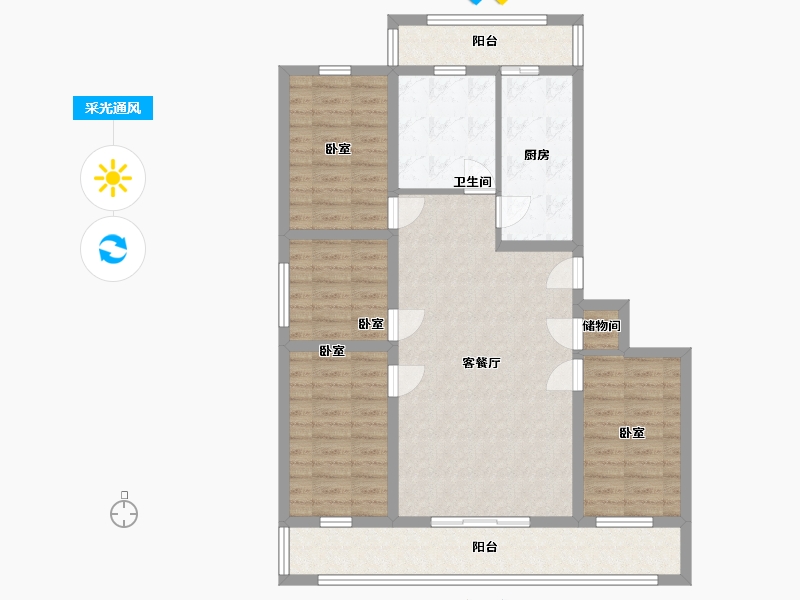 北京-北京市-天鑫家园-一期-101.00-户型库-采光通风