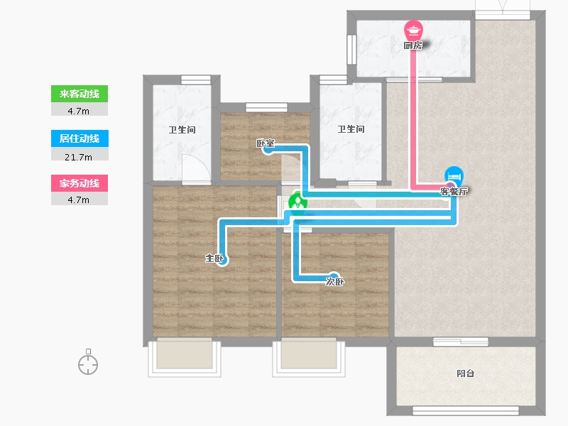 山西省-晋城市-开元四季-80.00-户型库-动静线