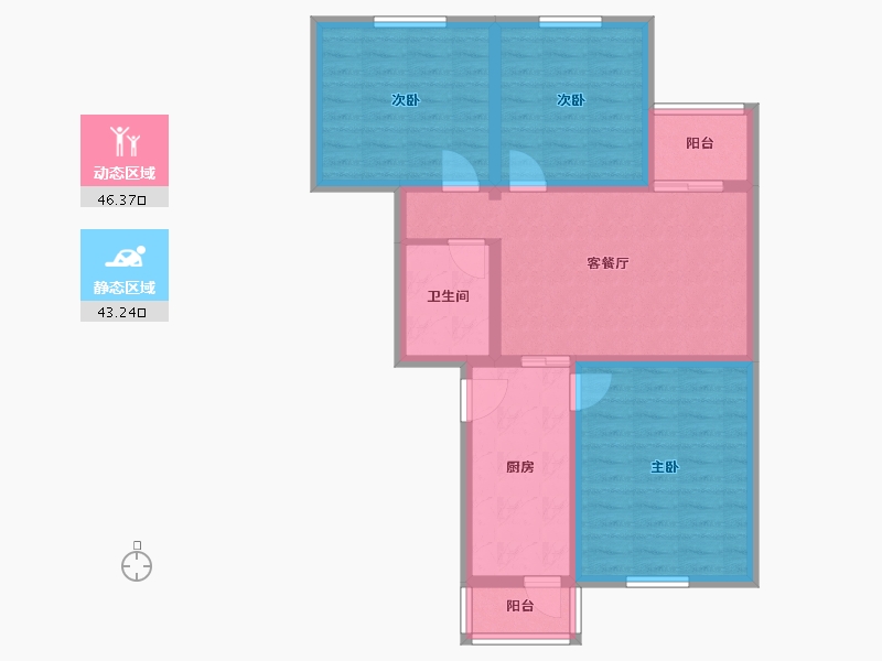 北京-北京市-昌盛园-一区-80.00-户型库-动静分区