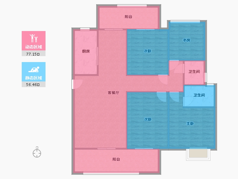 河南省-焦作市-和兴外滩玺苑-105.98-户型库-动静分区