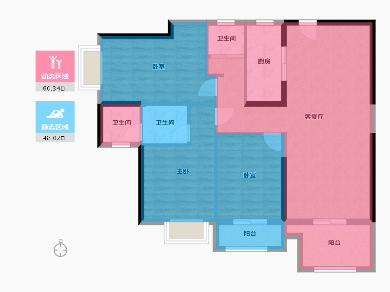 湖北省-黄石市-金典锦寓-108.00-户型库-动静分区