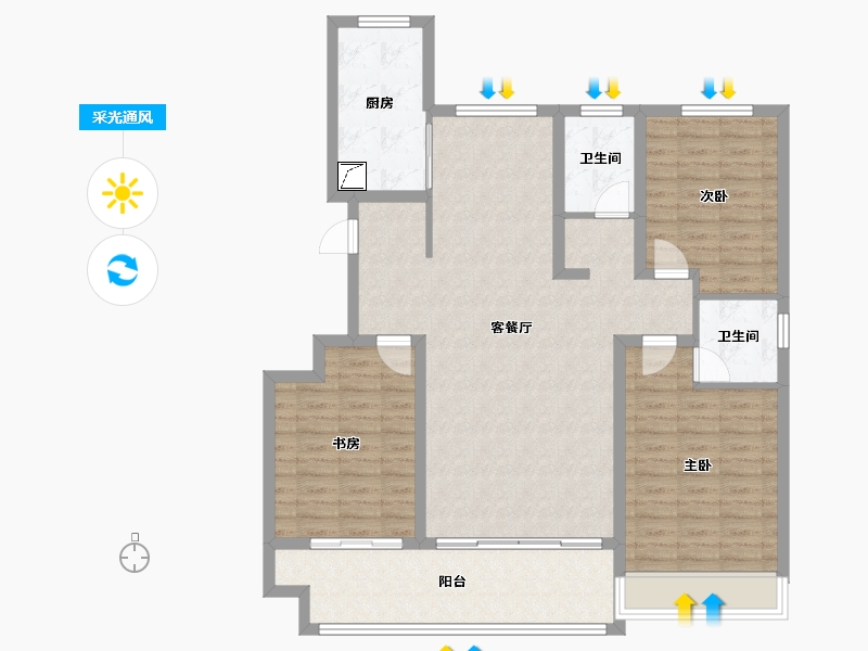 山东省-日照市-史丹利滨河湾-114.00-户型库-采光通风