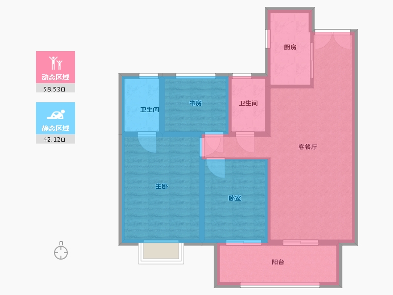 江苏省-盐城市-吾悦华府-90.00-户型库-动静分区