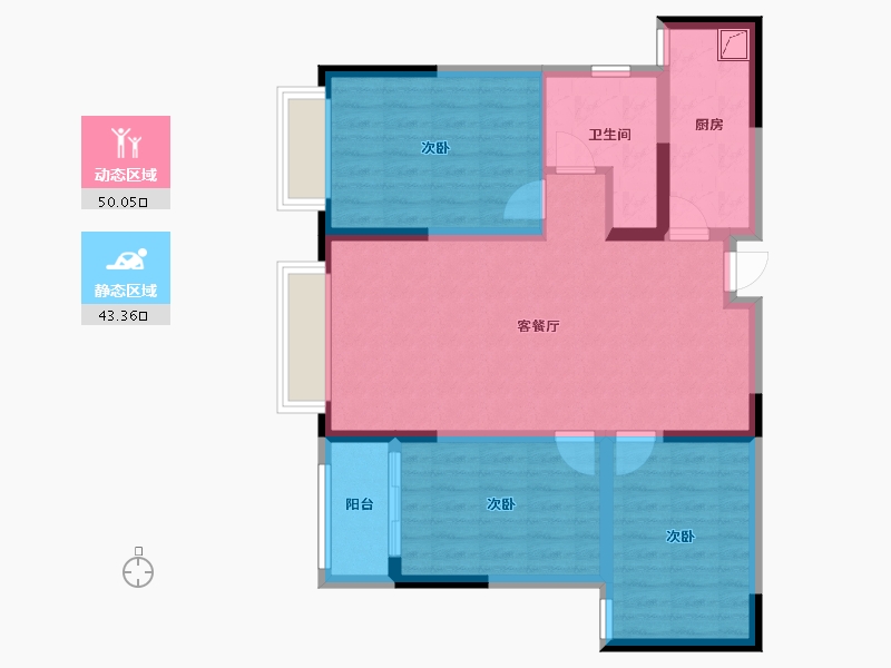 天津-天津市-乐园-86.00-户型库-动静分区