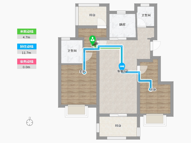 安徽省-合肥市-锦绣花城-81.77-户型库-动静线