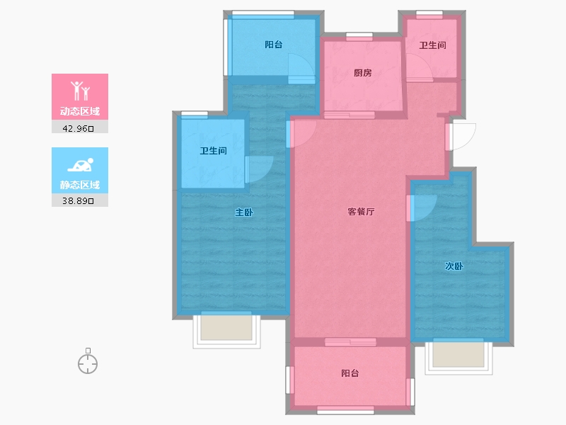 安徽省-合肥市-锦绣花城-81.77-户型库-动静分区