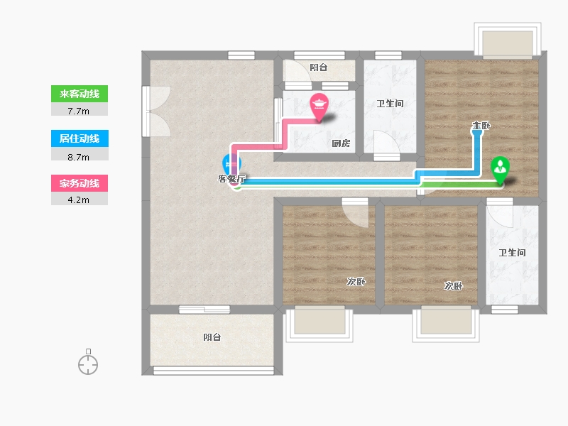 四川省-泸州市-恒正假日广场-91.00-户型库-动静线