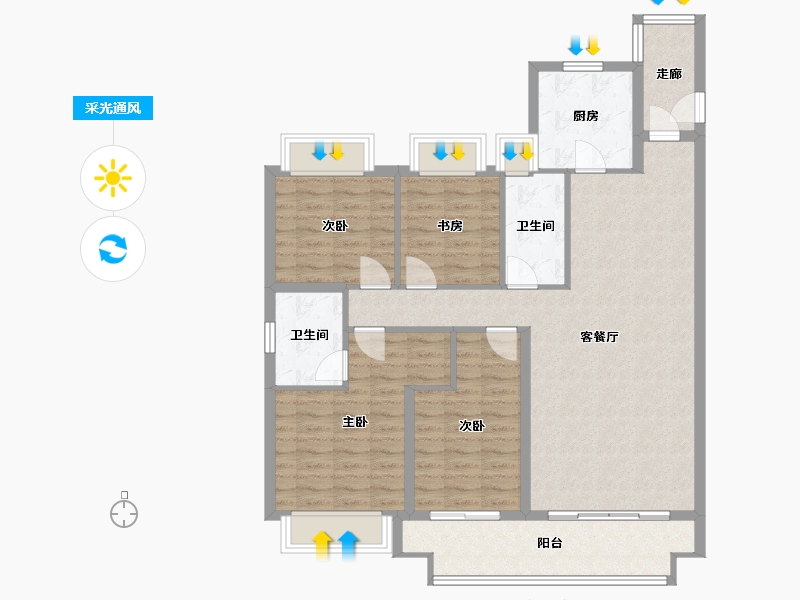 云南省-昭通市-乌蒙水乡-119.00-户型库-采光通风