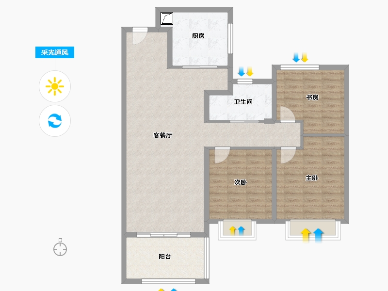 安徽省-巢湖市-保利和府-105.00-户型库-采光通风