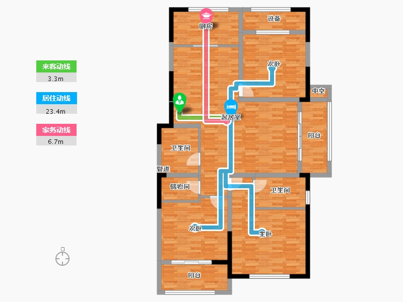 浙江省-绍兴市-御和园-132.51-户型库-动静线