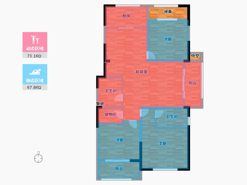 浙江省-绍兴市-御和园-132.51-户型库-动静分区