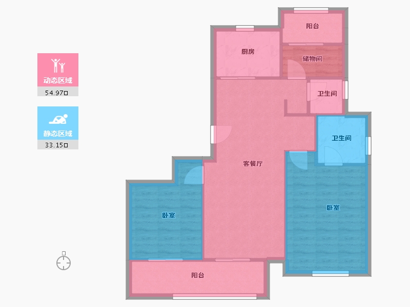 江苏省-南通市-雍锦湾-80.00-户型库-动静分区